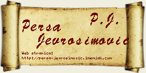 Persa Jevrosimović vizit kartica